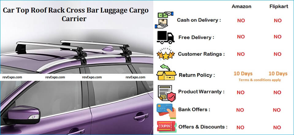 Car Top Roof Rack Cross Bar Luggage Cargo Carrier