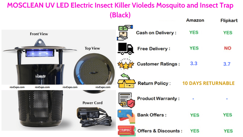 MOSCLEAN Mosquito Killer Machine UV LED Electric Insect Trap & Insect Killer Violeds