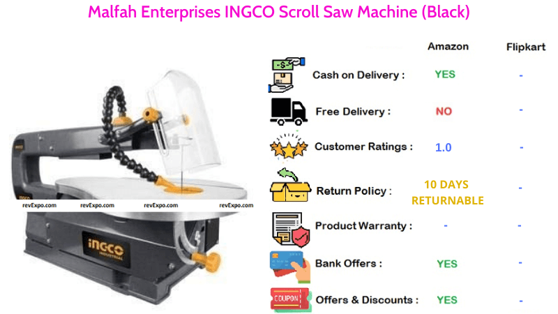 Malfah Enterprises INGCO Scroll Saw Machine (Black)