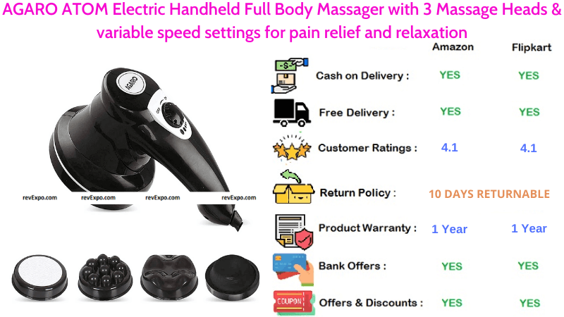 AGARO ATOM Full Body Massager Electric Handheld