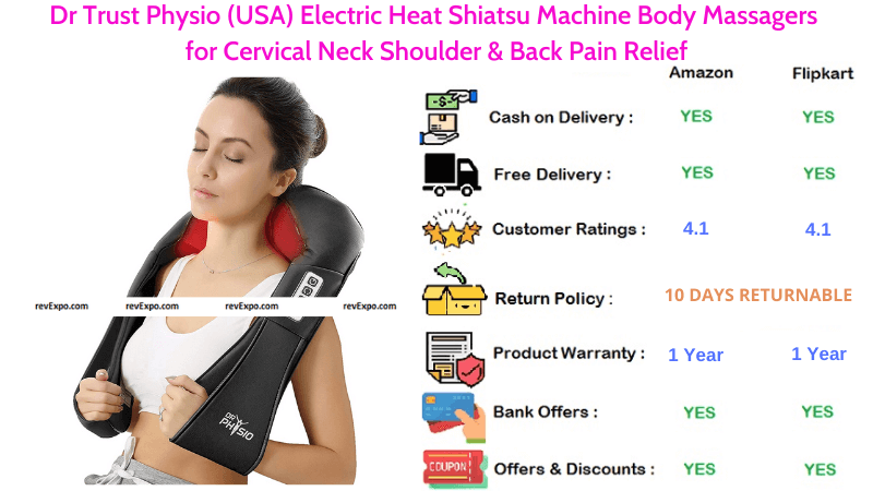 Dr Trust Physio Body Massager Electric Heat Shiatsu