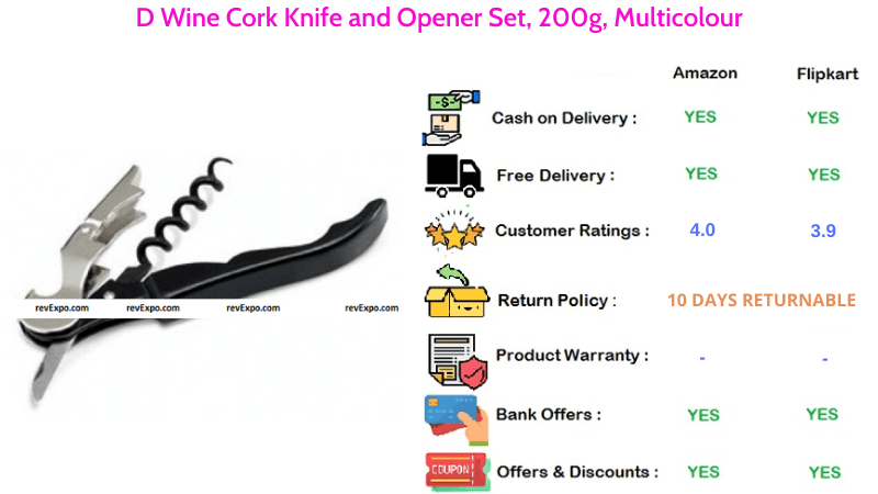 D Wine Cork Knife and Opener Set