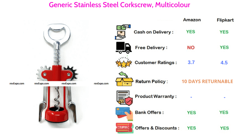 Generic Stainless Steel Corkscrew