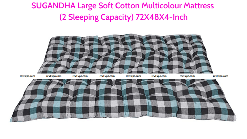SUGANDHA Large Cotton Mattress 72X48X4-Inch