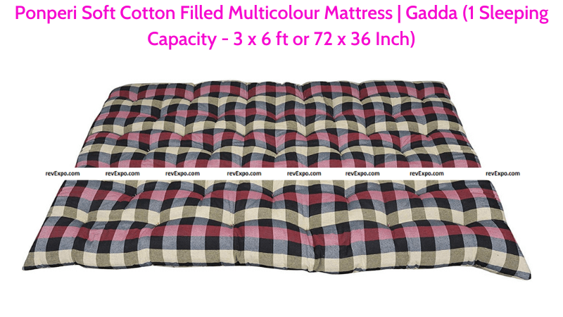 Ponperi Cotton Filled Mattress Gadda 72 x 36 Inch