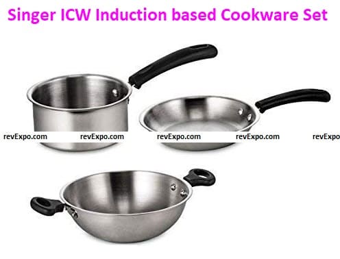 Singer ICW Induction-based Steel Cookware Set with Bakelite Handle.