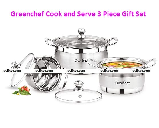 Greenchef Stainless Steel Cook and Serve 3 Piece Gift Set