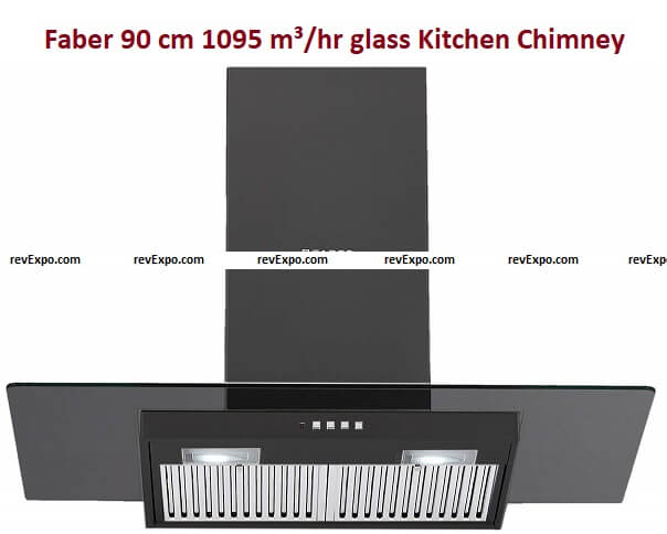 Faber 90 cm 1095 m³/hr straight glass Kitchen Chimneys