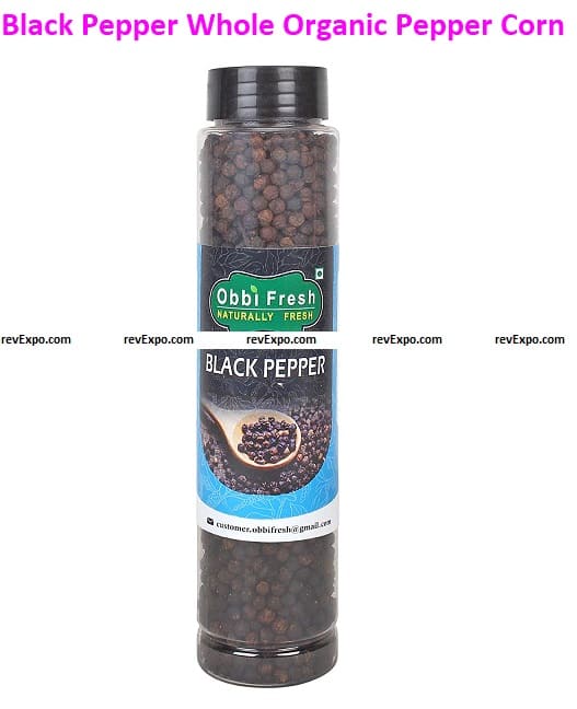 Black Pepper Whole Organic Pepper Corn (Kali Mirch Sabut) 250 m Grade - Big Size