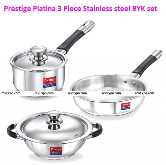 Prestige Platina 3 Piece Stainless steel BYK set