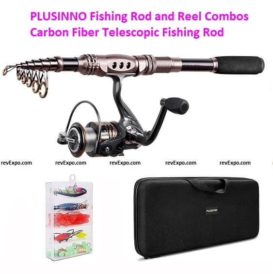 PLUSINNO Carbon Fiber Telescopic Fishing Rod with Reel Combo Sea Saltwater Freshwater Kit Fishing Rod Kit