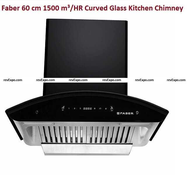 Faber 60 cm 1500 m³/HR Auto-Clean Curved Glass Kitchen