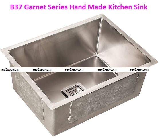 B37 Imported Garnet Series Hand Made, Satin Finish Stainless Steel Kitchen Sink