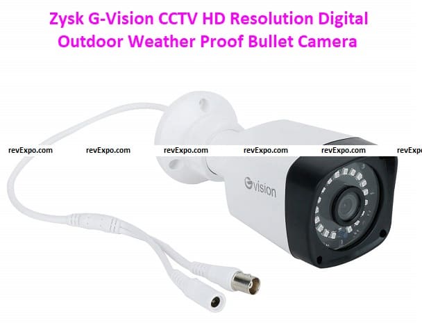 Zysk G-Vision CCTV 1080P 2.4 Mp HD Resolution Digital Outdoor Weather Proof Bullet Camera with Day & Night Vision with IR Range 20 Meter