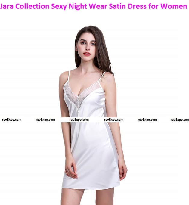 Jara Collection Sexy Night Wear Satin Dress for Women / Girls / Free Size