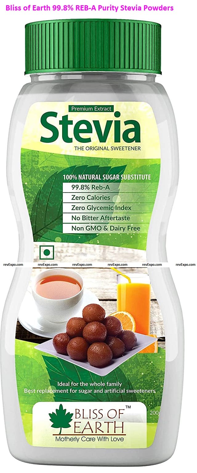 Bliss of Earth 99.8% REB-A Purity Stevia Powder, Natural & Sugarfree, Zero Calorie Keto Sweetener, 200GM