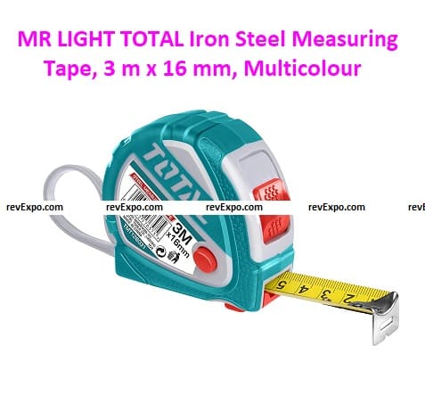 MR LIGHT TOTAL Iron Steel Measuring Tape, 3 m x 16 mm, Multicolour
