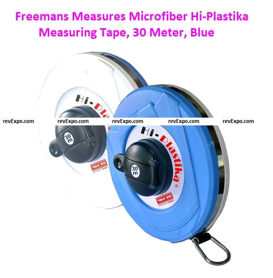 Freemans Measures Microfiber Hi-Plastika Measuring Tape, 30 Meter, Blue