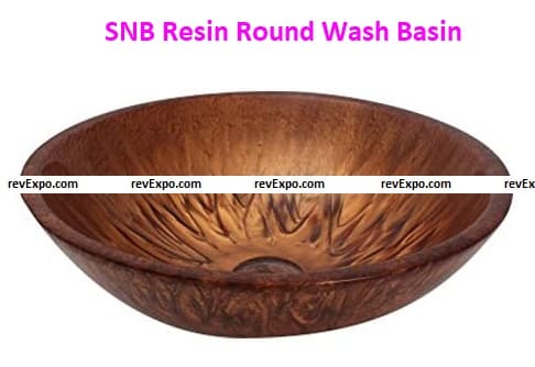 SNB Resin Round Wash Basin (16x16x5-inches, Copper)