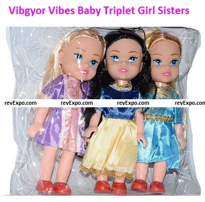 Vibgyor Vibes Baby Triplet Girl Sisters Dolls for girls