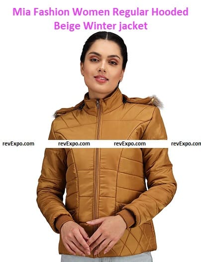 Mia Fashion Women Regular Hooded Beige Winter jacket