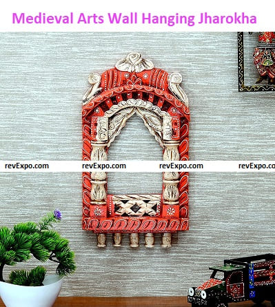 Medieval Arts Abstract Wood Wall Hanging Jharokha