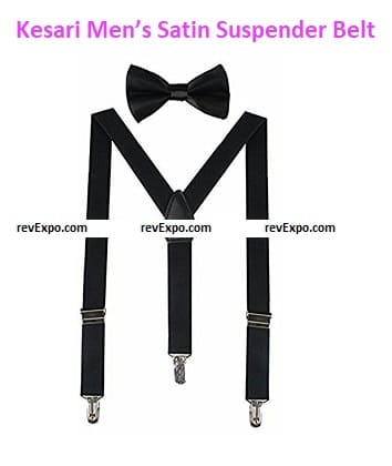 Kesari Men’s Satin Suspender Belt and Bow