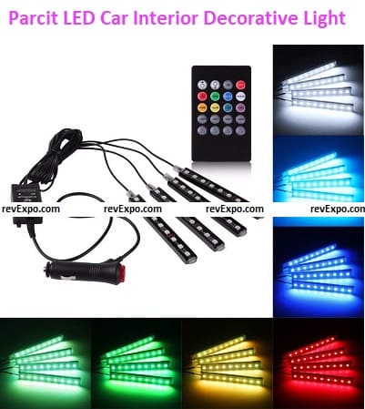 Parcit 4 x 9 LED RGB Car Interior Decorative Light