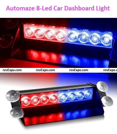 Automaze Red/Blue 8-Led Car Dashboard Light