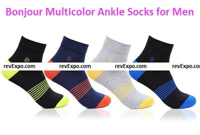 Bonjour Multicolor Ankle Socks for Men
