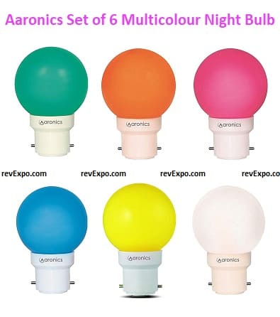 Aaronics Set of 6 Multicolour Night Bulbs