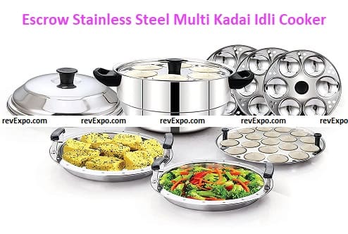 Escrow Stainless Steel Multi Kadai Idli Cooker