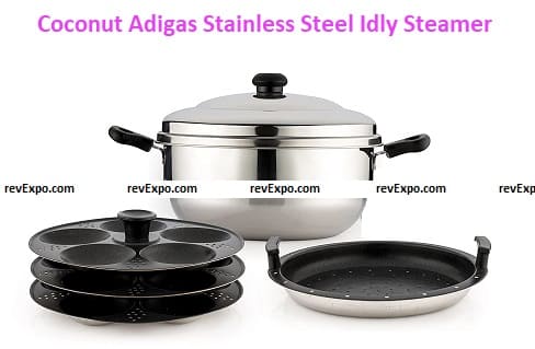 Coconut Adigas Stainless Steel Idly Steamer