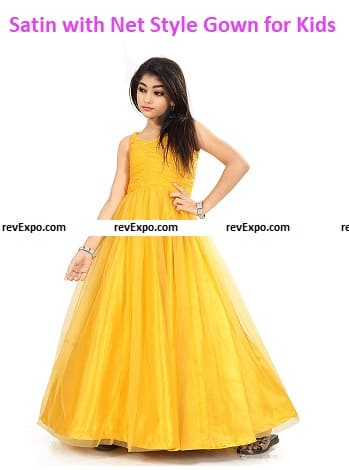 Satin with Net Style Gown for Kids