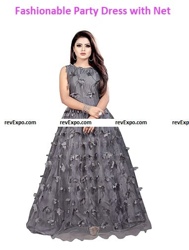 Fashionable Party Dress with Net